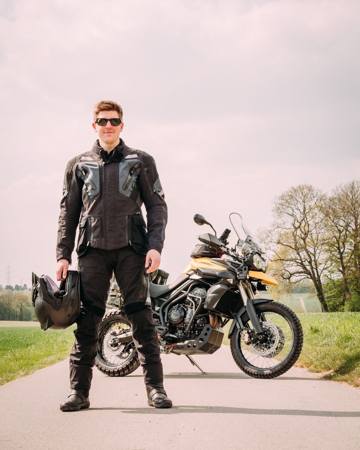 Cedric Hildebrandt with his Triumph Tiger 800 XC