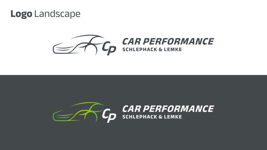 The logo in landscape format – light and dark