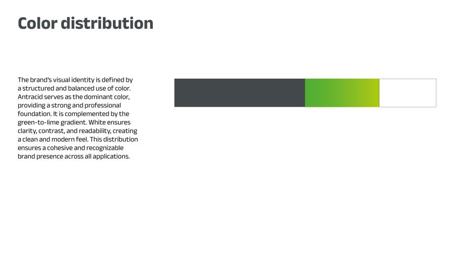 Colour distribution across the visual identity