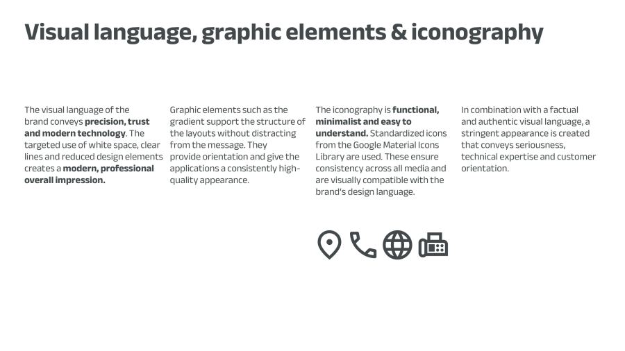 Imagery, graphic elements and icons