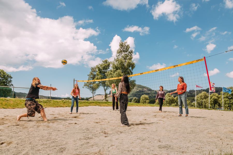 Beach volleyball by the house